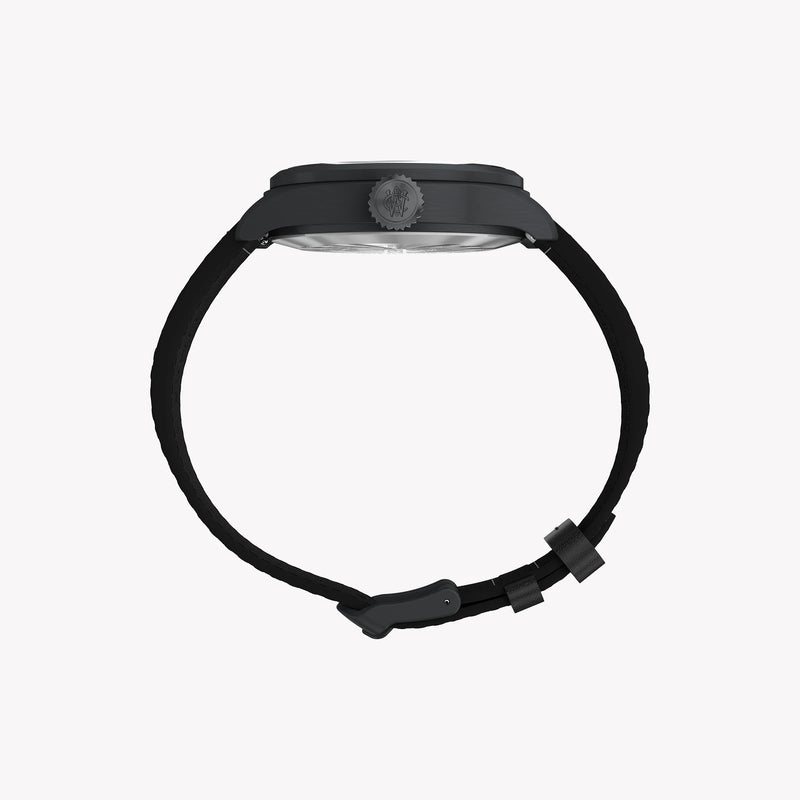 Waterbury ACE SST Black Dial Black Leather Strap Watch TW2Y18900