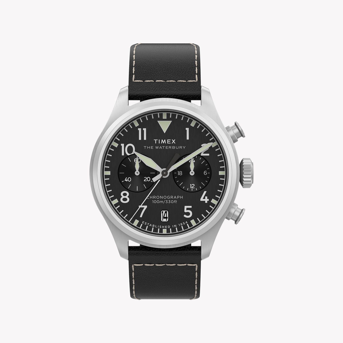 Waterbury Ace Chronograph SST Silver Dial Brown Leather Strap | TW2Y19000