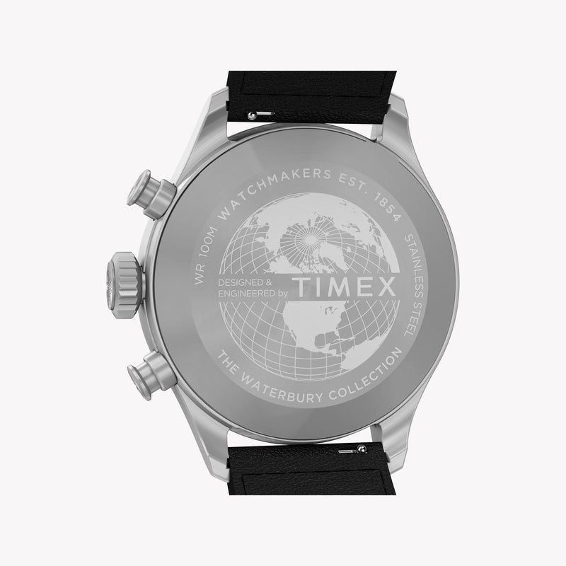 Waterbury Ace Chronograph SST Silver Dial Brown Leather Strap | TW2Y19000 by i-watch