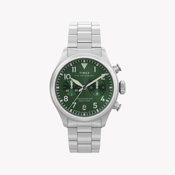 Waterbury Ace Chronograph SST Green Dial Bracelet | Model TW2Y19100 by i-watch