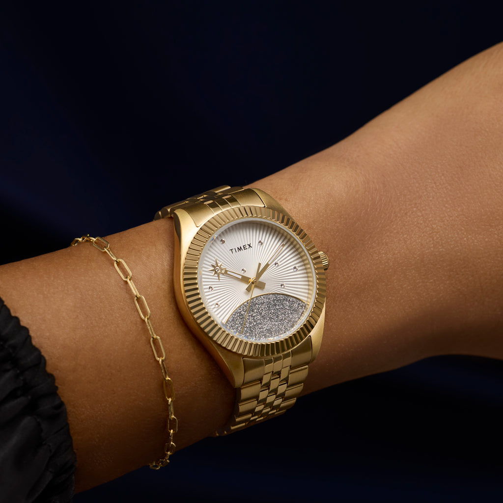Womens Legacy Gold-Tone Case & Bracelet with White Celestial Dial | TW2Y20300