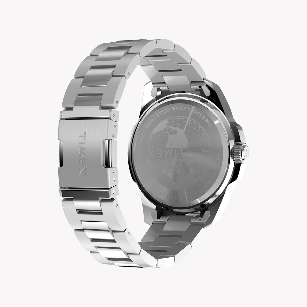Essex 3-Hand Blue Dial SST Bracelet TW2Y21100 | Men's Silver Watch by i-watch