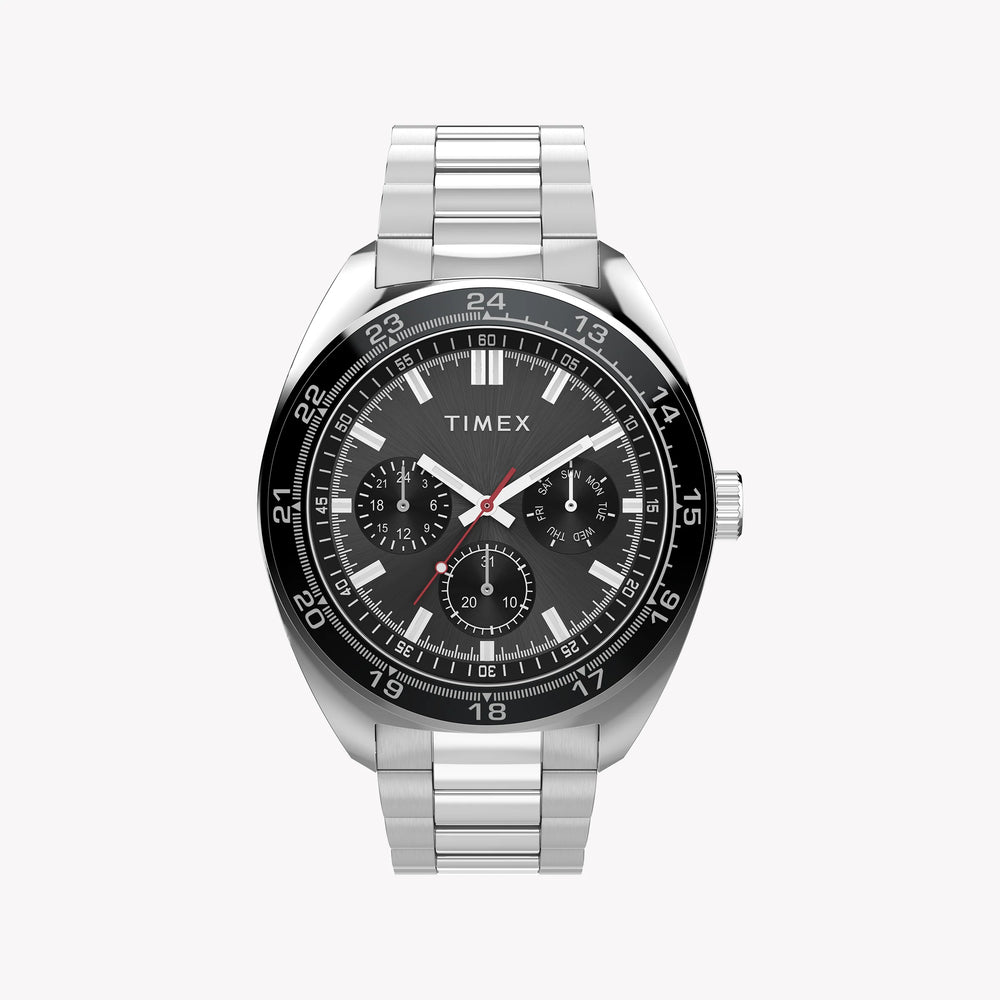 Mens Silver-tone Case & Bracelet with Black Dial TW2Y22600 | Stylish Watch by i-watch