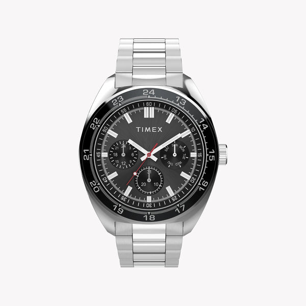 Mens Silver-tone Case & Bracelet with Black Dial TW2Y22600 | Stylish Watch by i-watch