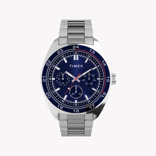 Mens Silver-Tone Case & Bracelet with Blue Dial TW2Y22700 | Stylish Watch