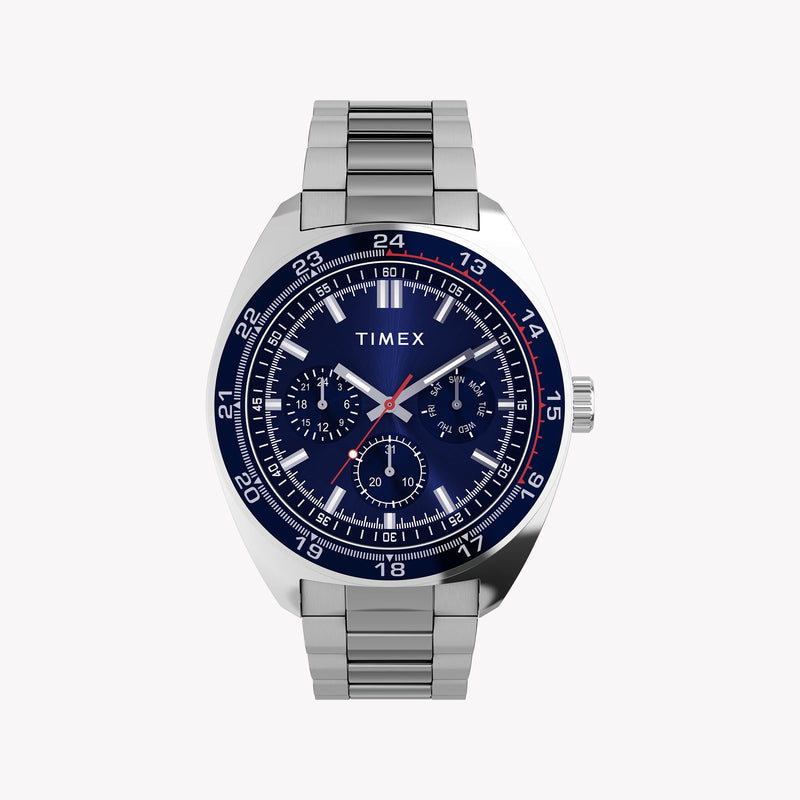 Mens Silver-Tone Case & Bracelet with Blue Dial TW2Y22700 | Stylish Watch by i-watch