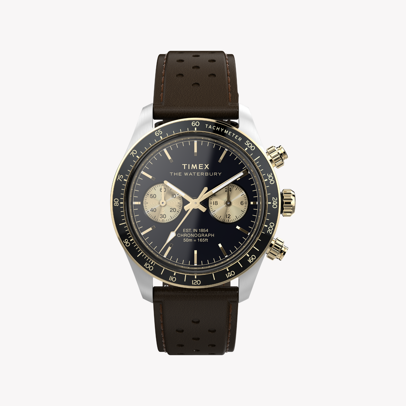 Timex Men's Silver/Brown Leather Watch | Tw2y24100 by i-watch