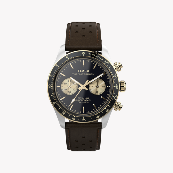 Timex Men's Silver/Brown Leather Watch | Tw2y24100 by i-watch