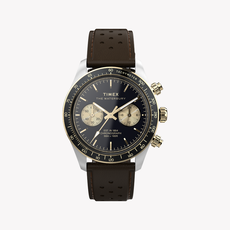 Timex Men's Silver/Brown Leather Watch | Tw2y24100 by i-watch