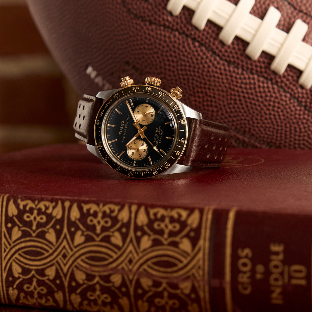 Timex Men's Silver/Brown Leather Watch | Tw2y24100