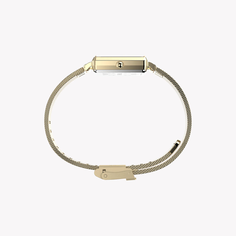 Transcend Gold-Tone Rectangle Case & Bracelet with Silver Dial | TW2Y26100 by i-watch