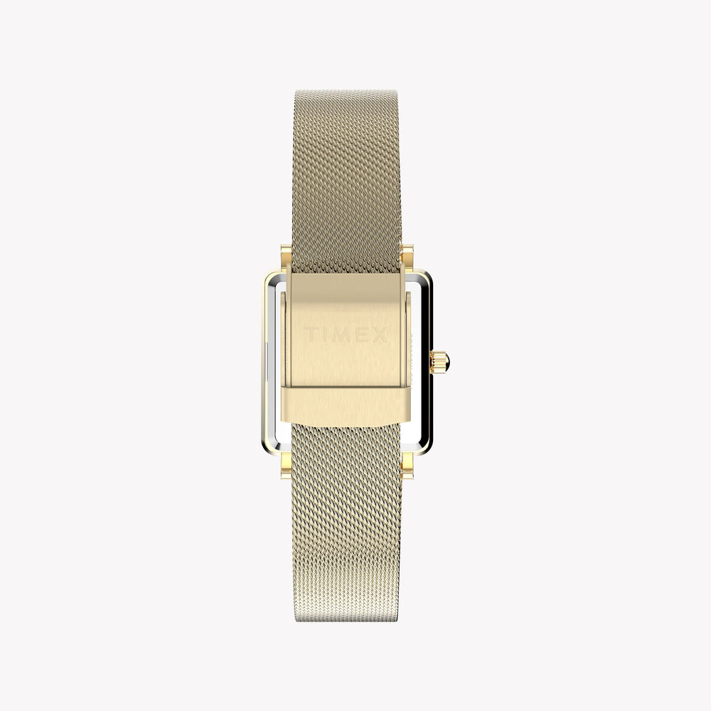 Transcend Gold-Tone Rectangle Case & Bracelet with Silver Dial | TW2Y26100 by i-watch