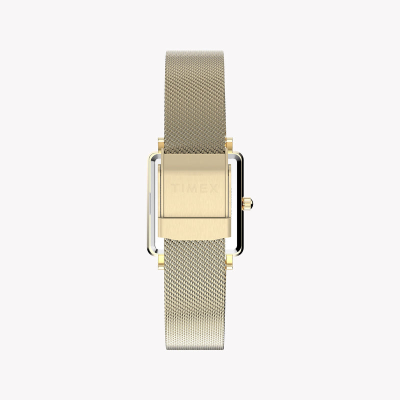 Transcend Gold-Tone Rectangle Case & Bracelet with Silver Dial | TW2Y26100 by i-watch