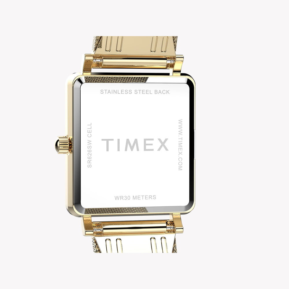Transcend Gold-Tone Rectangle Case & Bracelet with Silver Dial | TW2Y26100 by i-watch