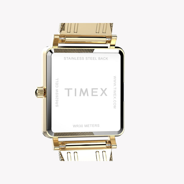 Transcend Gold-Tone Rectangle Case & Bracelet with Silver Dial | TW2Y26100 by i-watch