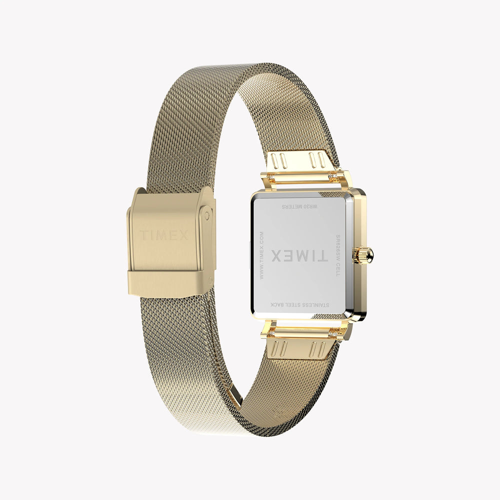 Transcend Gold-Tone Rectangle Case & Bracelet with Silver Dial | TW2Y26100 by i-watch