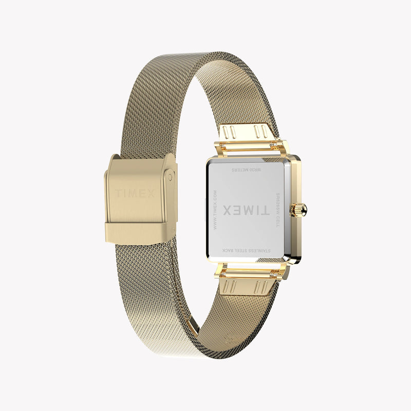 Transcend Gold-Tone Rectangle Case & Bracelet with Silver Dial | TW2Y26100 by i-watch
