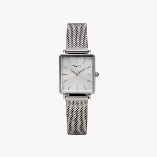 Transcend Rectangle Silver-tone Case & Bracelet with Silver Dial | TW2Y26300