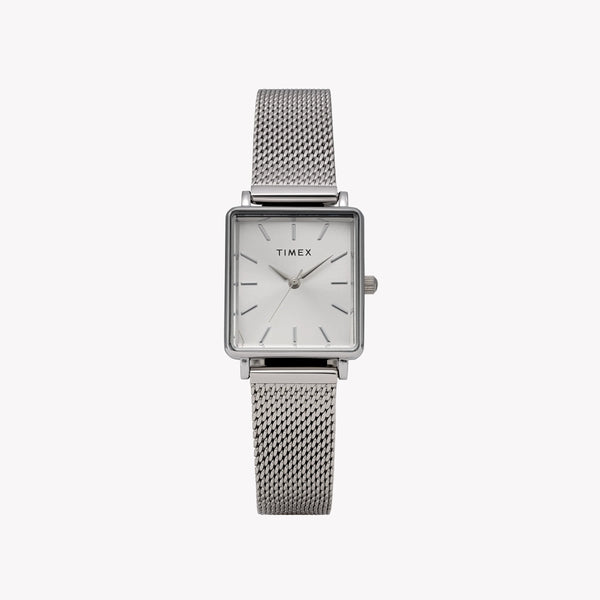 Transcend Rectangle Silver-tone Case & Bracelet with Silver Dial | TW2Y26300 by i-watch