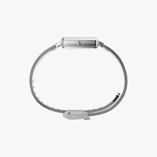 Transcend Rectangle Silver-tone Case & Bracelet with Silver Dial | TW2Y26300