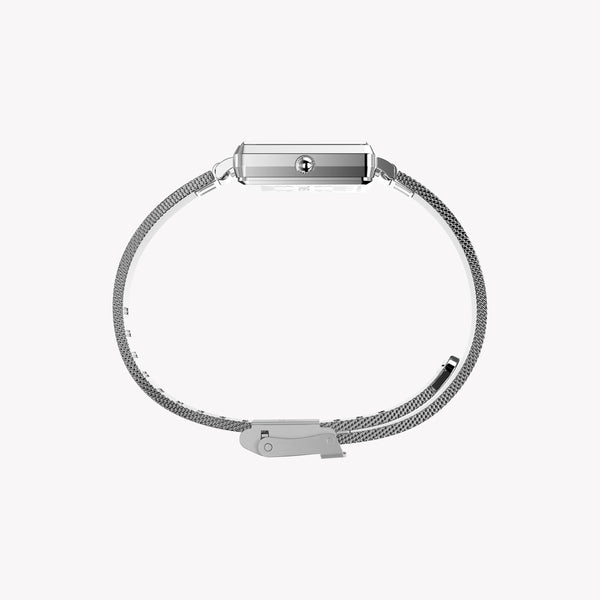 Transcend Rectangle Silver-tone Case & Bracelet with Silver Dial | TW2Y26300 by i-watch