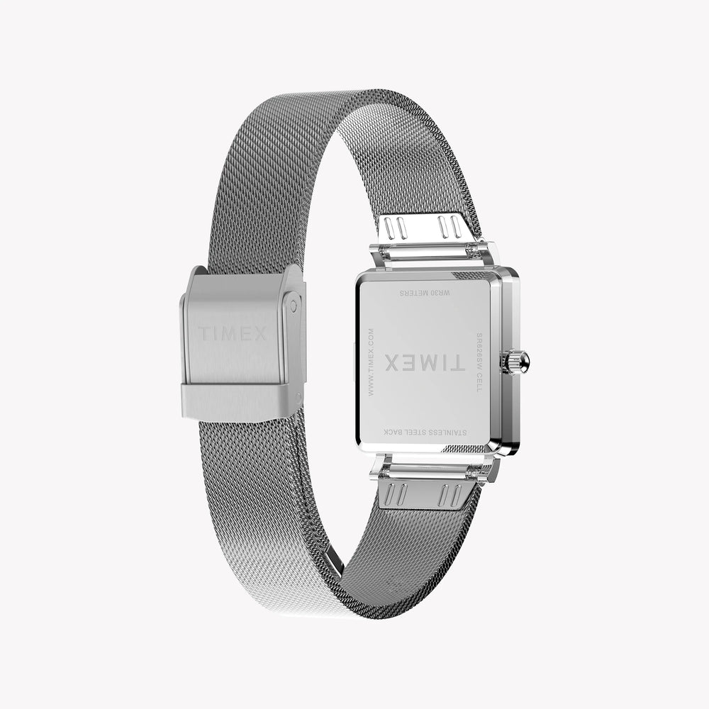 Transcend Rectangle Silver-tone Case & Bracelet with Silver Dial | TW2Y26300 by i-watch