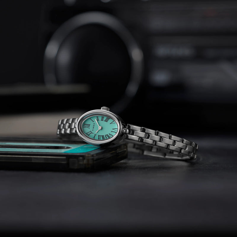 Cavatina Silver-Tone Case & Bracelet with Aquamarine Dial TW2Y26600 by i-watch