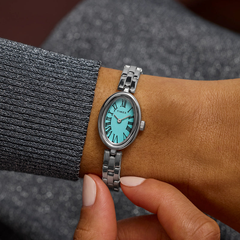 Cavatina Silver-Tone Case & Bracelet with Aquamarine Dial TW2Y26600 by i-watch