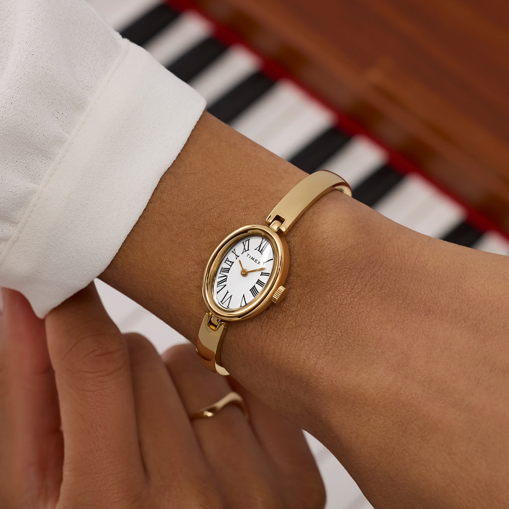 Cavatina Gold-Tone Case & Bangle with White Dial | TW2Y27200