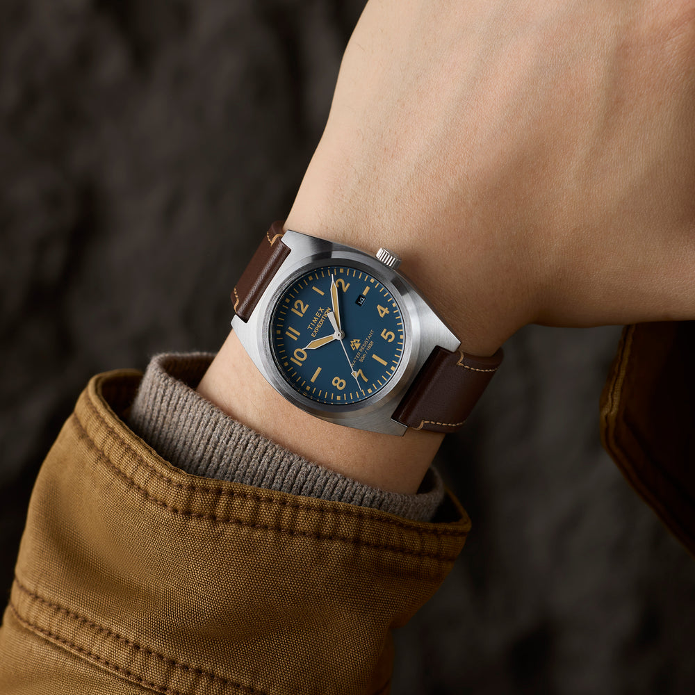 Timex Men's Silver-Tone, Brown Watch | TW2Y30600