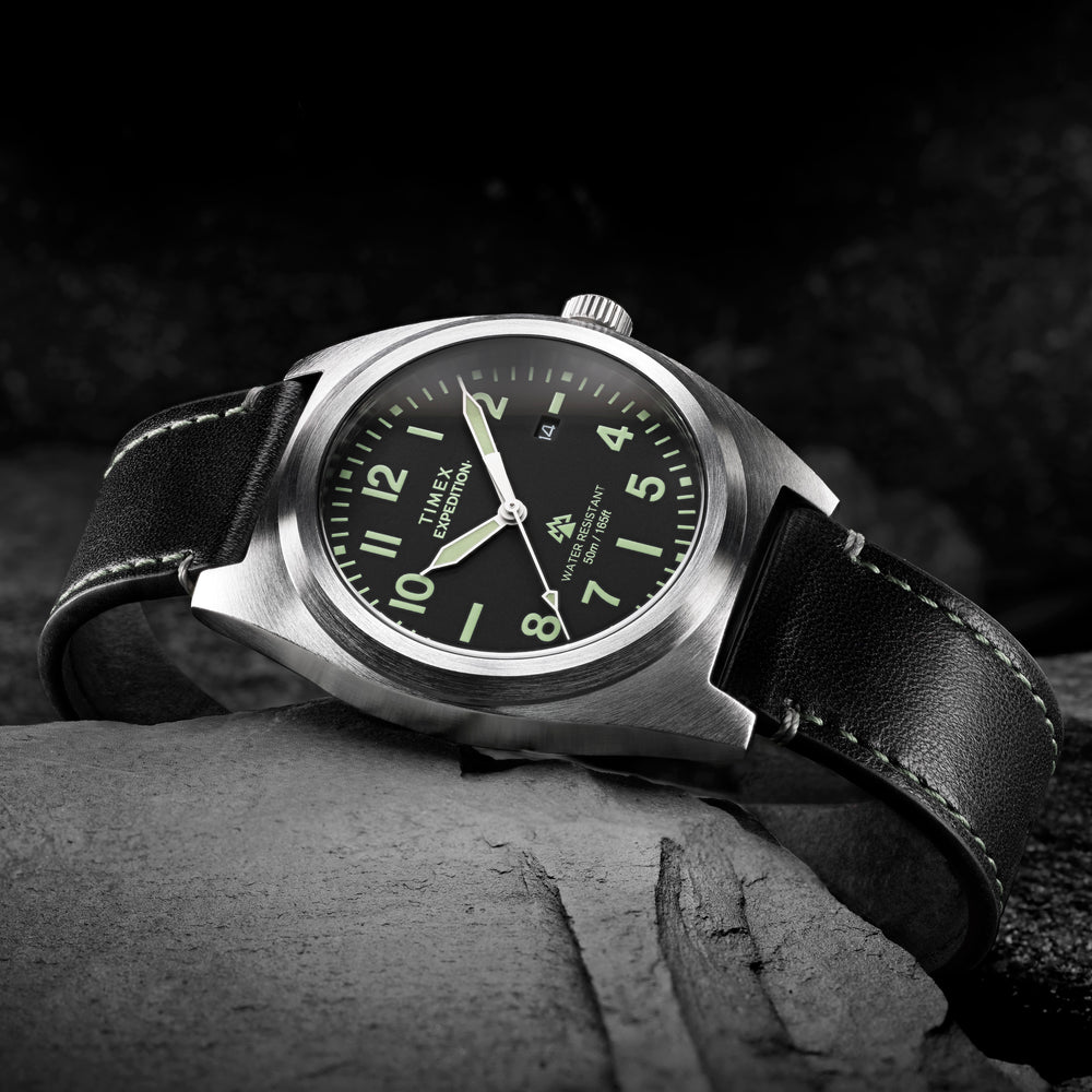 Timex Men's Silver-Tone Brass, Eco-conscious Black | TW2Y30700