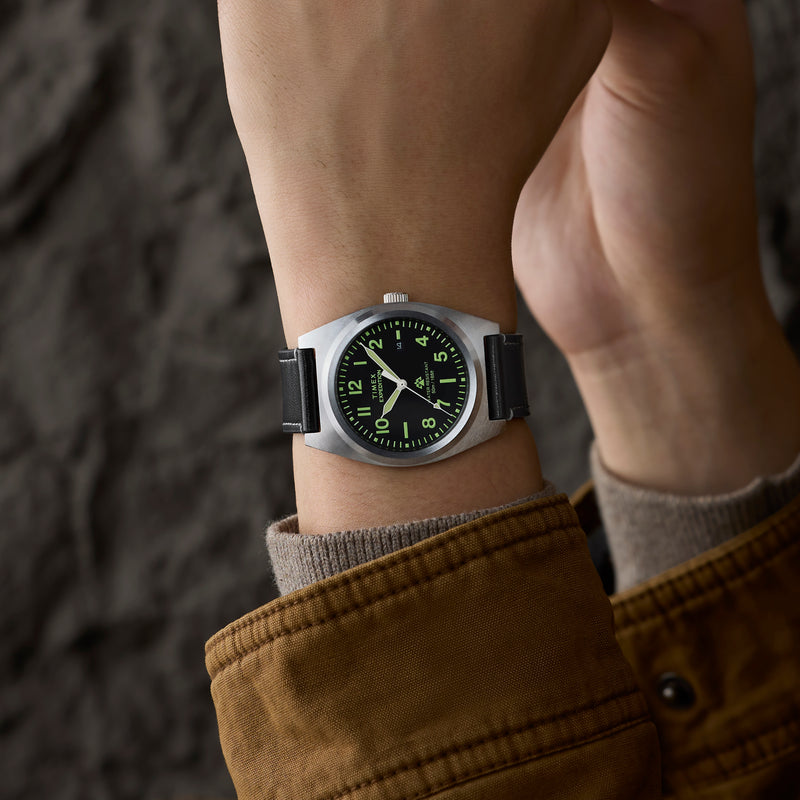 Timex Men's Silver-Tone Brass, Eco-conscious Black | TW2Y30700