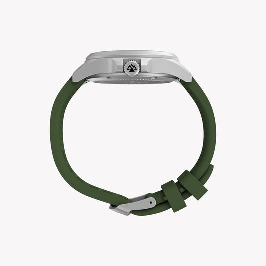 Expedition Field Post Solar 41mm SST Black Dial Green Silicone Strap | TW2Y31600