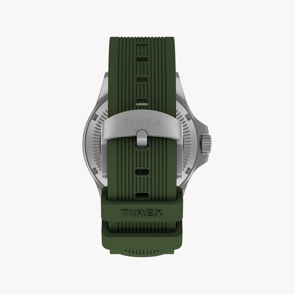 Expedition Field Post Solar 41mm SST Black Dial Green Silicone Strap | TW2Y31600