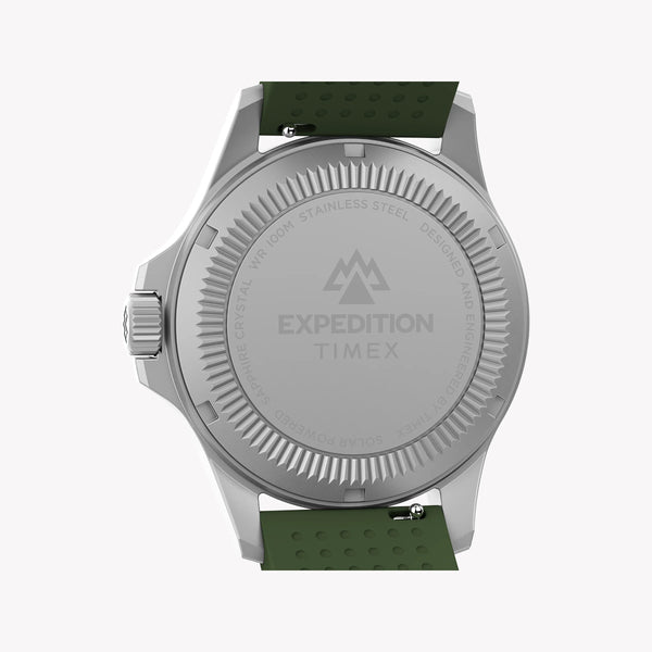 Expedition Field Post Solar 41mm SST Black Dial Green Silicone Strap | TW2Y31600 by i-watch