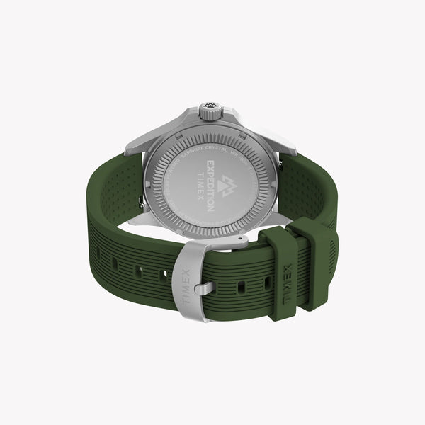 Expedition Field Post Solar 41mm SST Black Dial Green Silicone Strap | TW2Y31600 by i-watch