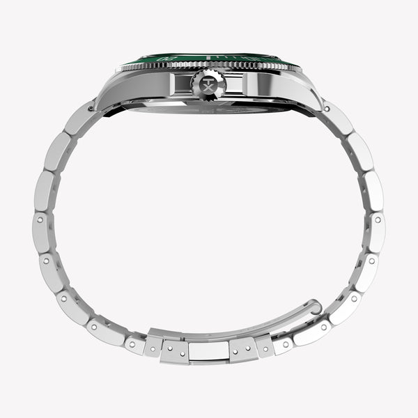 Timex Men's Silver-Tone Stainless Steel, Green Dial | TW2Y33200