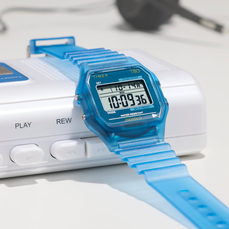 Timex Unisex's Blue Resin Case, Blue Resin Band | TW2Y34200
