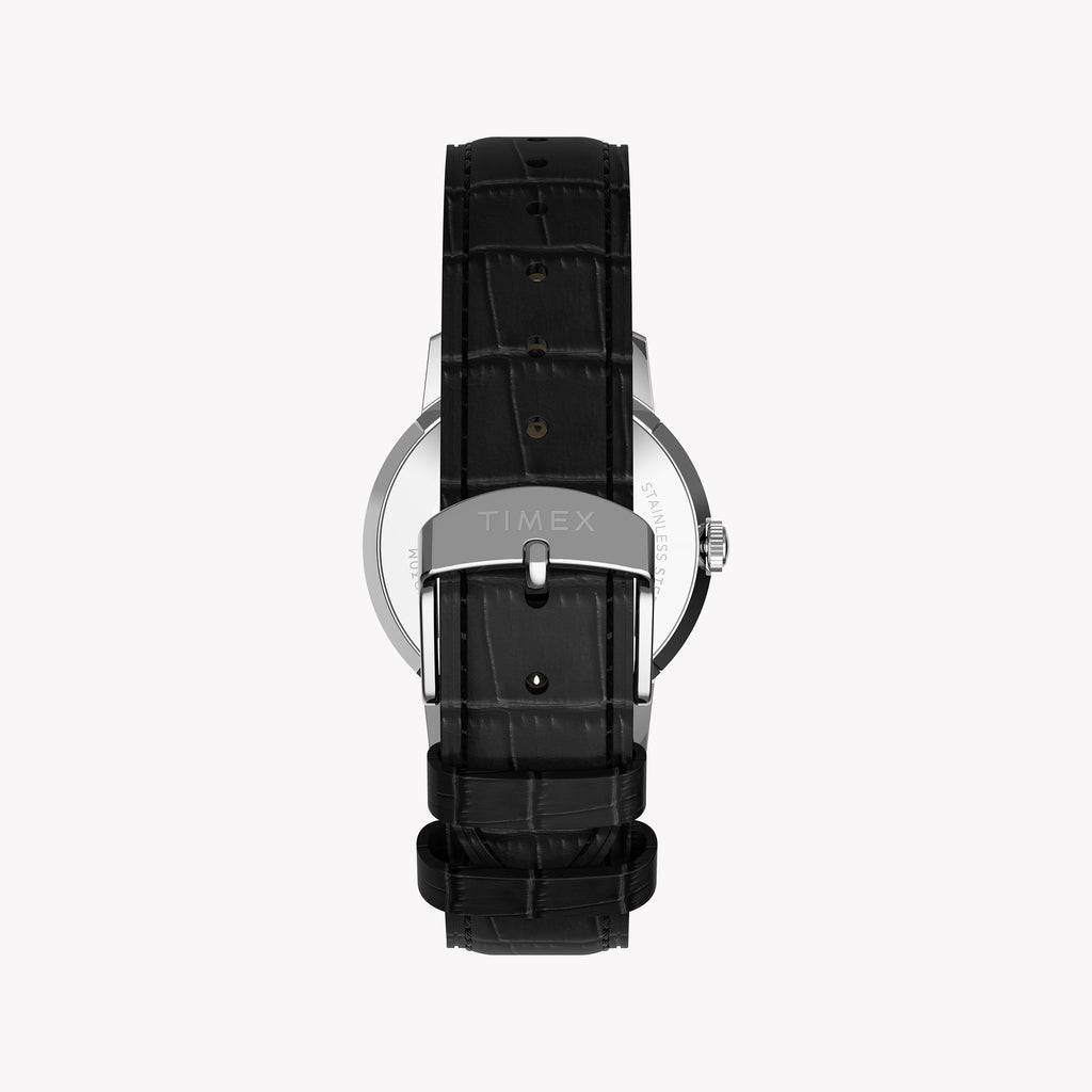 Marlin 34mm SST Case Black Strap Silver Dial Watch TW2Y37600 | Men's Luxury Timepiece