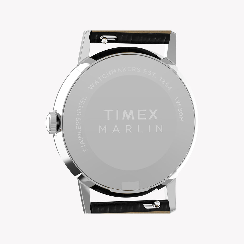 Marlin 34mm SST Case Black Strap Silver Dial Watch TW2Y37600 | Men's Luxury Timepiece