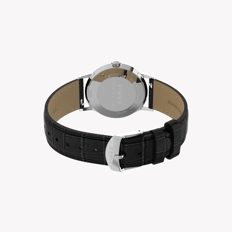 Marlin 34mm SST Case Black Strap Silver Dial Watch TW2Y37600 | Men's Luxury Timepiece by i-watch