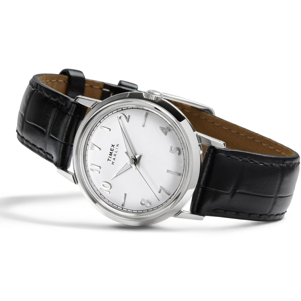 Marlin 34mm SST Case Black Strap Silver Dial Watch TW2Y37600 | Men's Luxury Timepiece by i-watch