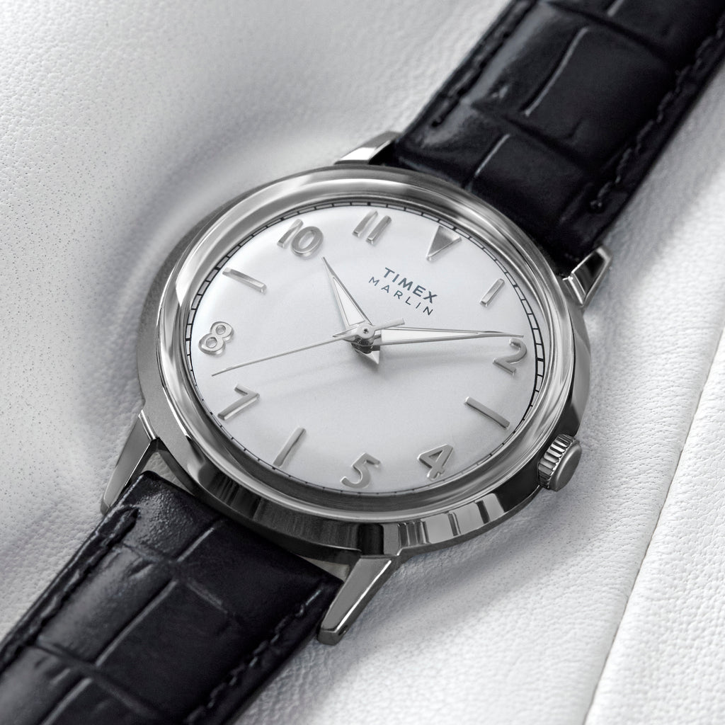 Marlin 34mm SST Case Black Strap Silver Dial Watch TW2Y37600 | Men's Luxury Timepiece