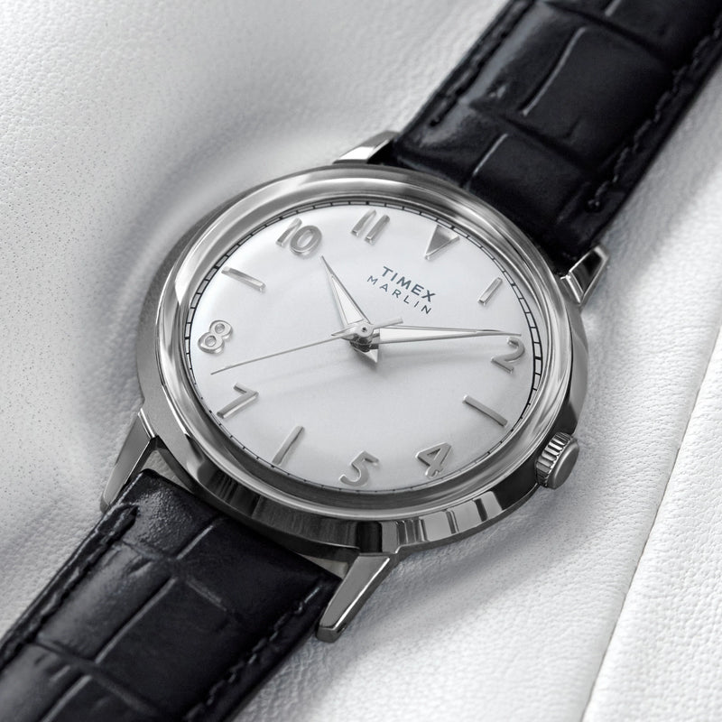 Marlin 34mm SST Case Black Strap Silver Dial Watch TW2Y37600 | Men's Luxury Timepiece by i-watch