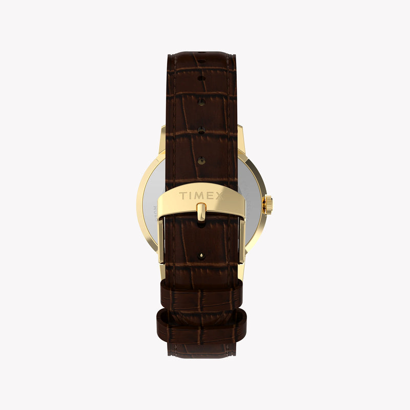 Marlin 34mm Gold Tone Case Brown Strap Green Dial Watch | TW2Y37800 by i-watch