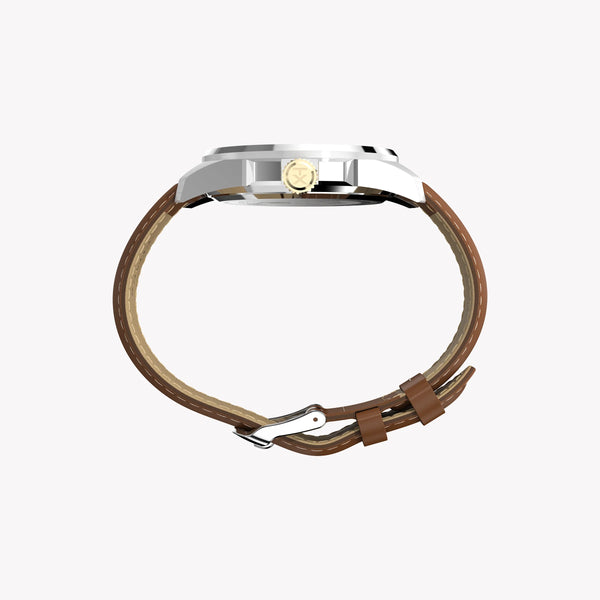 Essex 3-Hand Strap Blue Dial Brown Leather Watch | TW2Y38100