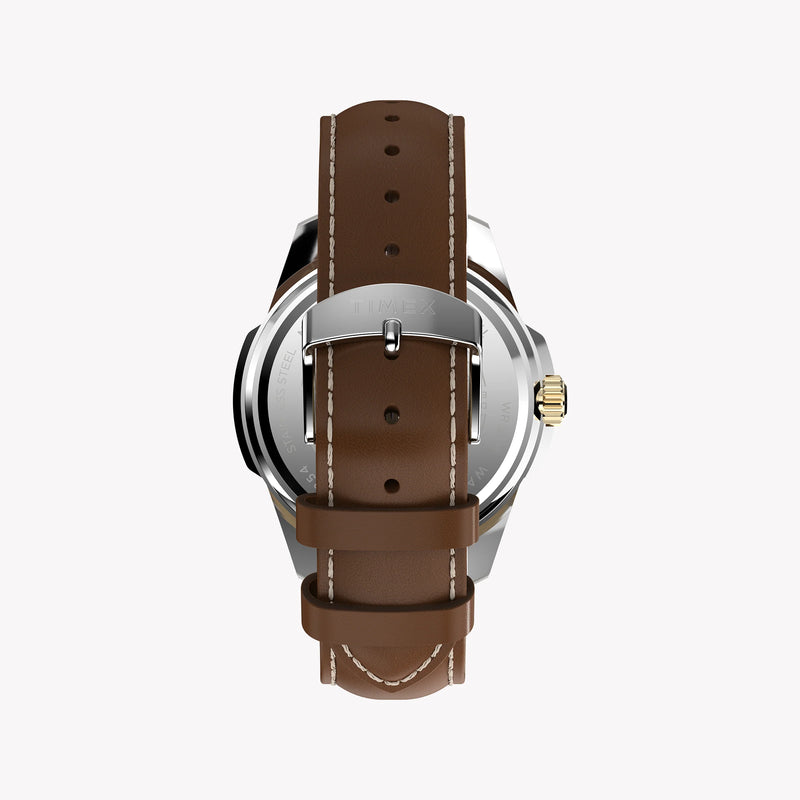 Essex 3-Hand Strap Blue Dial Brown Leather Watch | TW2Y38100 by i-watch