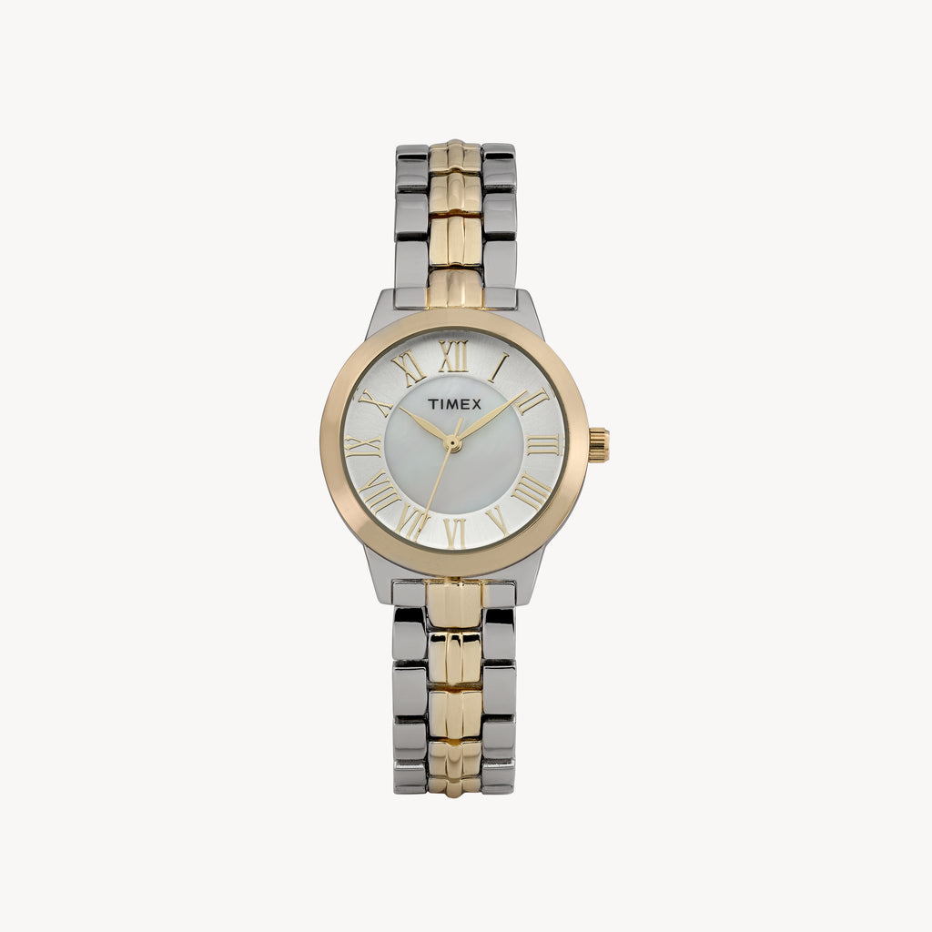 Women's Two Tone Case & Bracelet with Silver Mother of Pearl Dial | TW2Y38300