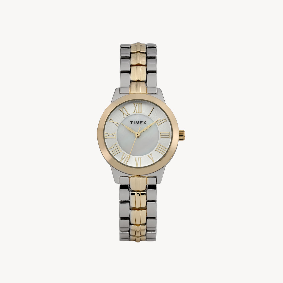 Women's Two Tone Case & Bracelet with Silver Mother of Pearl Dial | TW2Y38300