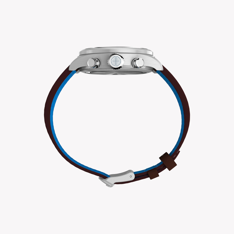 Waterbury ACE Pan Am S.E. Chrono SST Silver Dial Brown Leather Strap | TW2Y38700 by i-watch